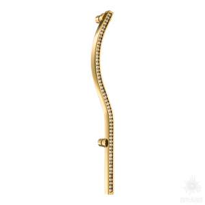 2573-003-160-LEFT Ручка скоба с кристаллами Swarovski, глянцевое золото 160 мм