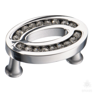 2577-005-32 Ручка кнопка с кристаллами Swarovski, глянцевый хром 32 мм